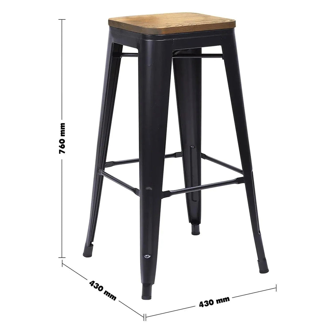 Industrial Elm Wood Bar Stool SANCTUM X