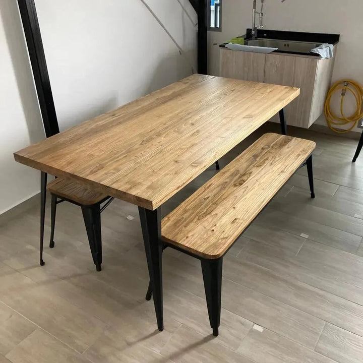 Industrial Elm Wood Dining Bench SANCTUM X