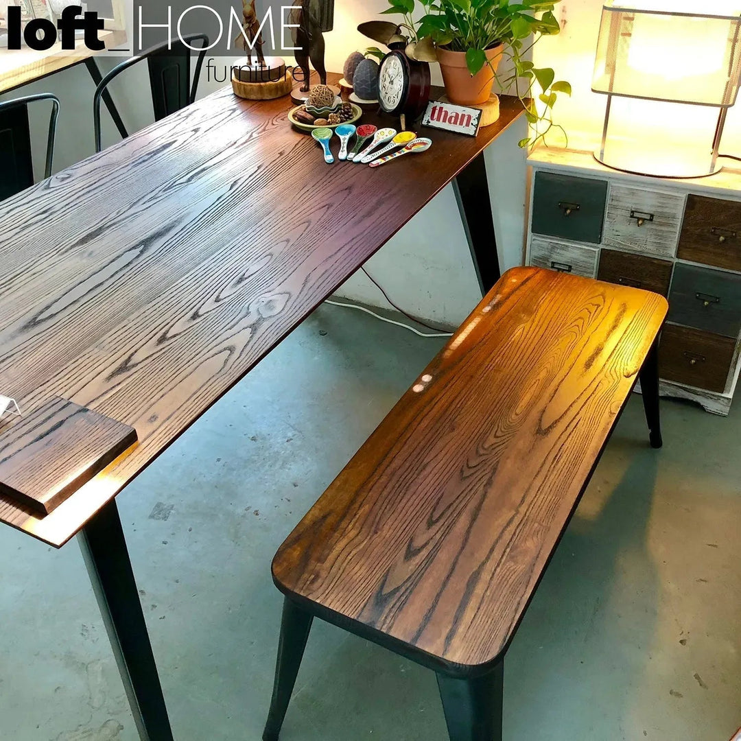Industrial Elm Wood Dining Bench SANCTUM X