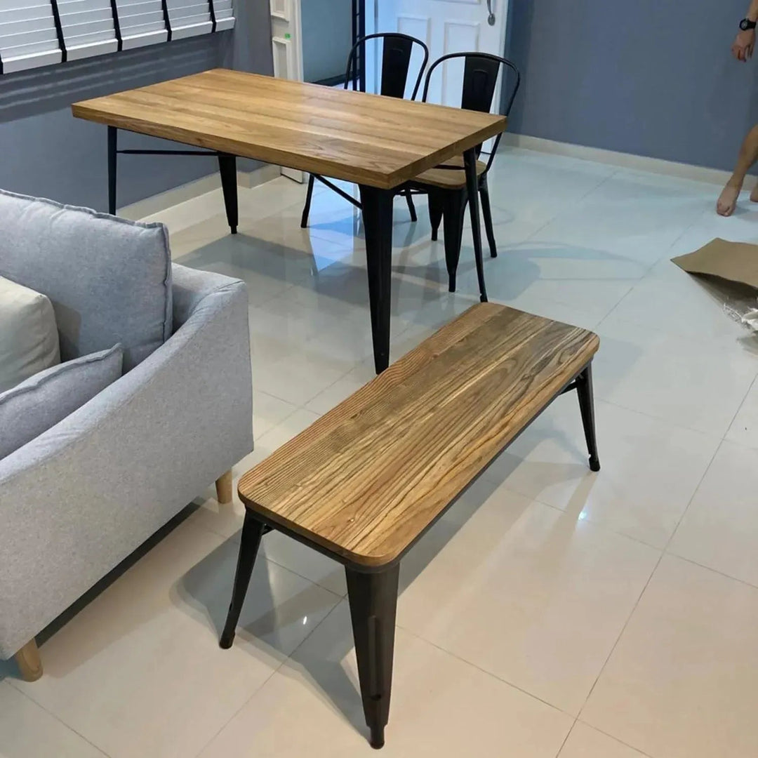 Industrial Elm Wood Dining Bench SANCTUM X