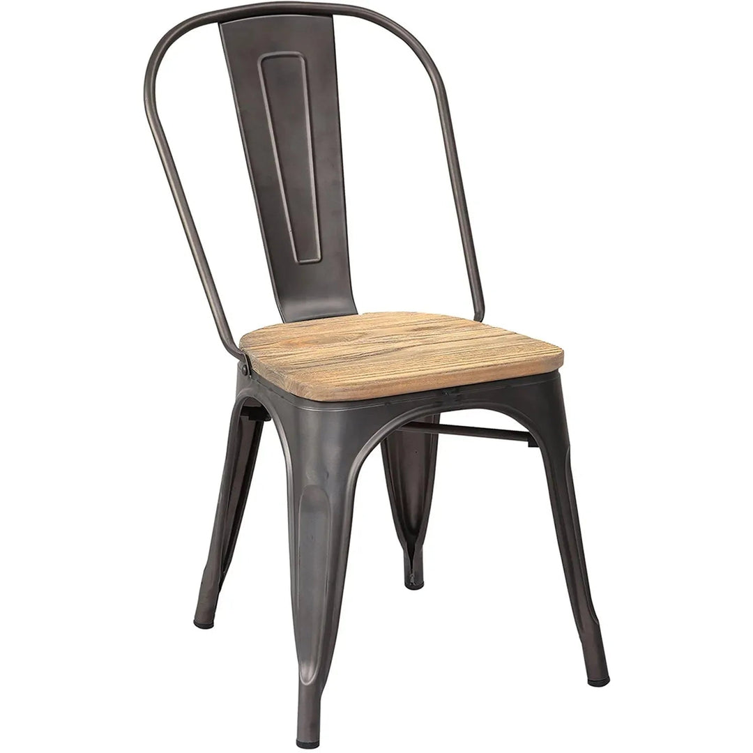 Industrial Elm Wood Dining Chair Sanctum X