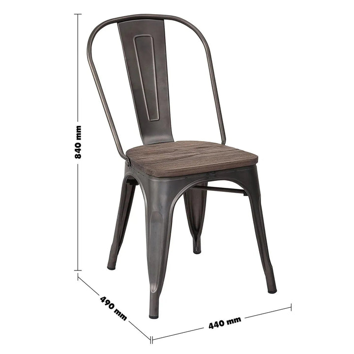 Industrial Elm Wood Dining Chair Sanctum X