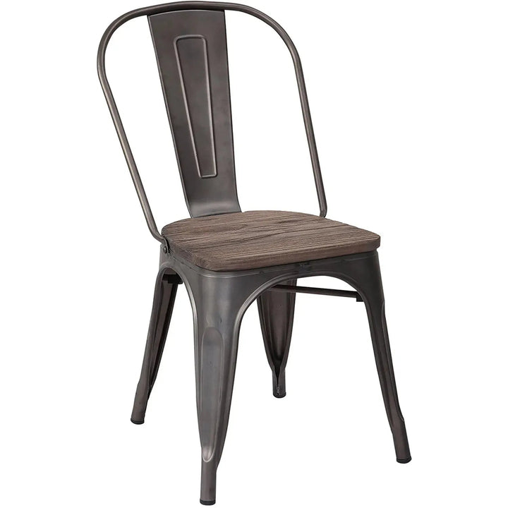 Industrial Elm Wood Dining Chair Sanctum X