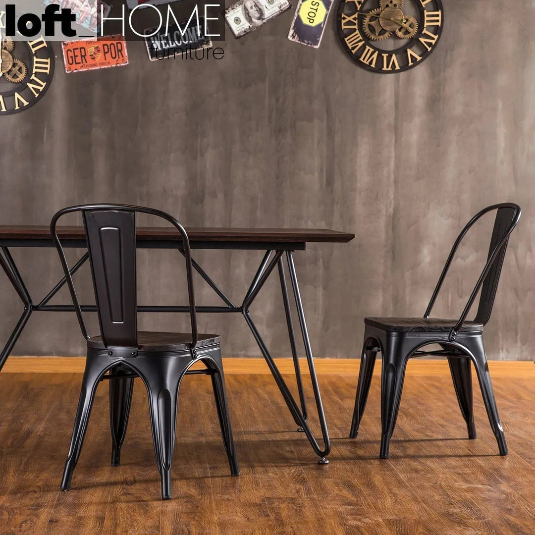 Industrial Elm Wood Dining Chair Sanctum X