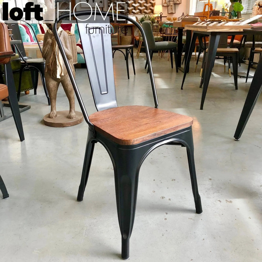 Industrial Elm Wood Dining Chair Sanctum X