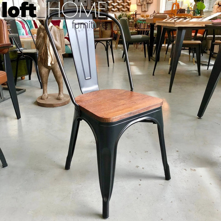 Industrial Elm Wood Dining Chair Sanctum X