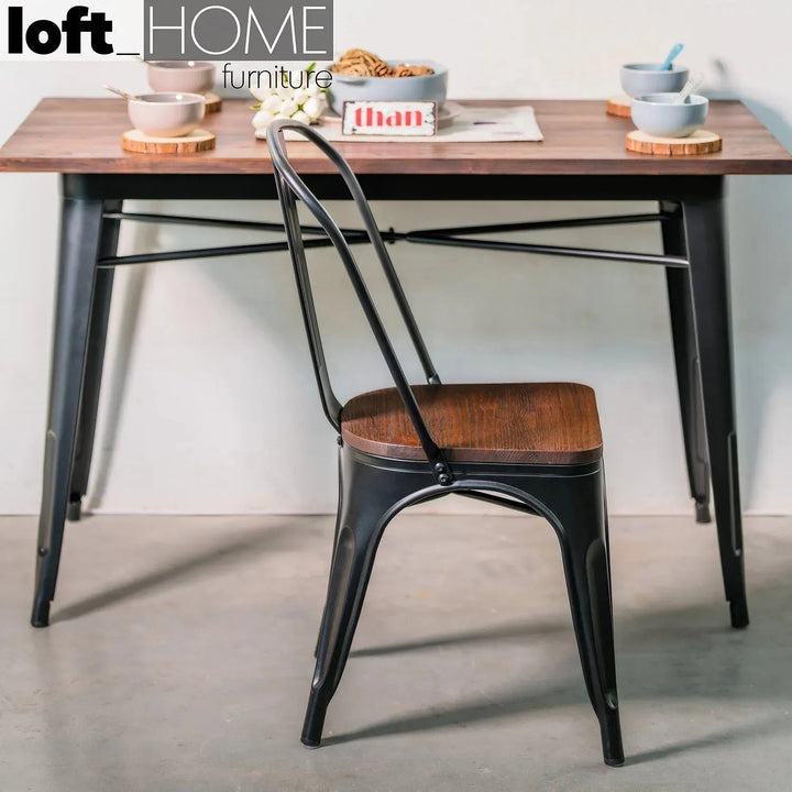 Industrial Elm Wood Dining Chair Sanctum X