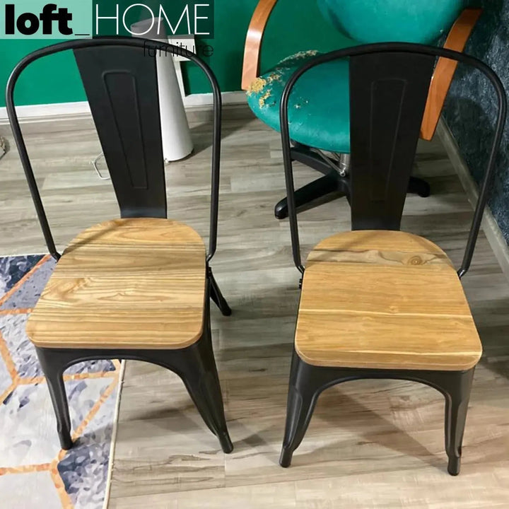 Industrial Elm Wood Dining Chair Sanctum X