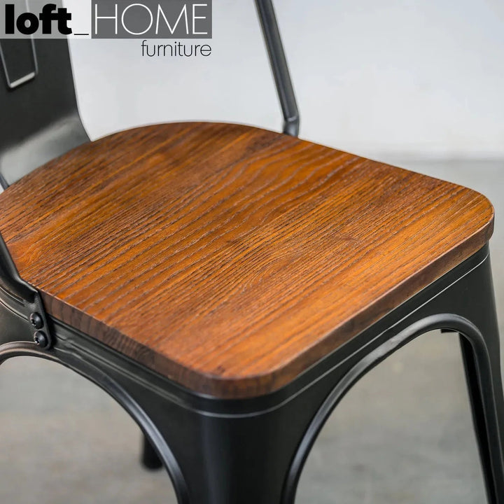 Industrial Elm Wood Dining Chair Sanctum X