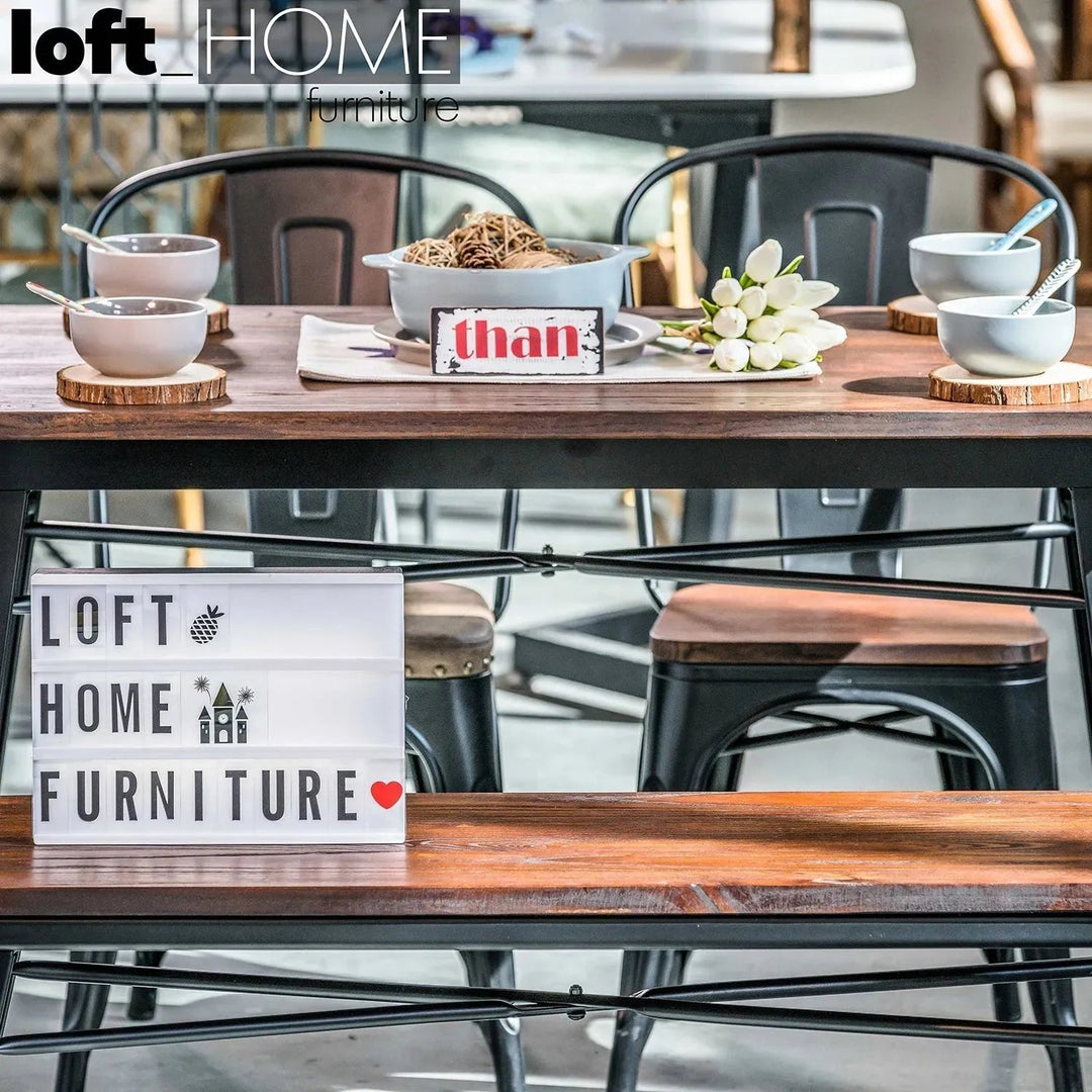 Industrial Elm Wood Dining Chair Sanctum X