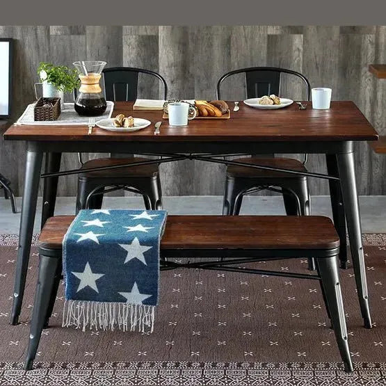 Industrial Elm Wood Dining Set 4 Pieces SANCTUM X