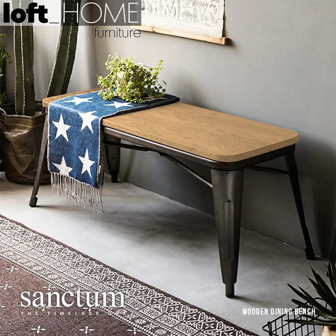 Industrial Elm Wood Dining Set 4 Pieces SANCTUM X