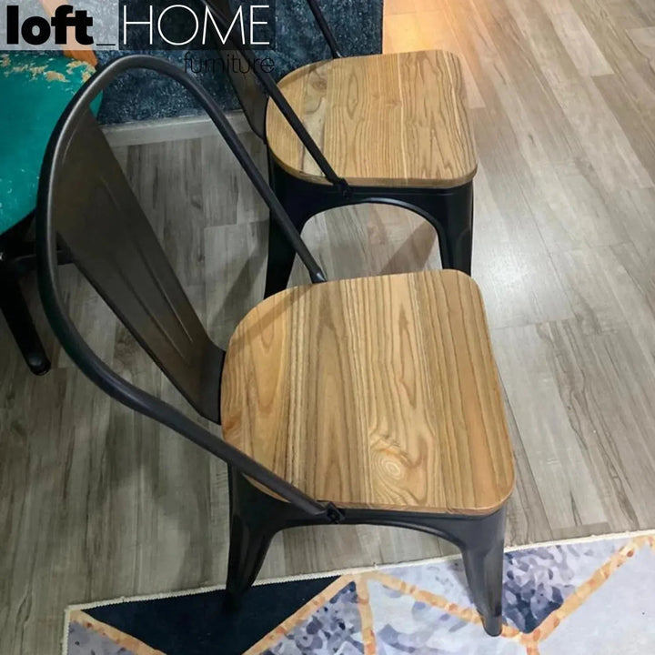 Industrial Elm Wood Dining Set 5 Pieces SANCTUM X