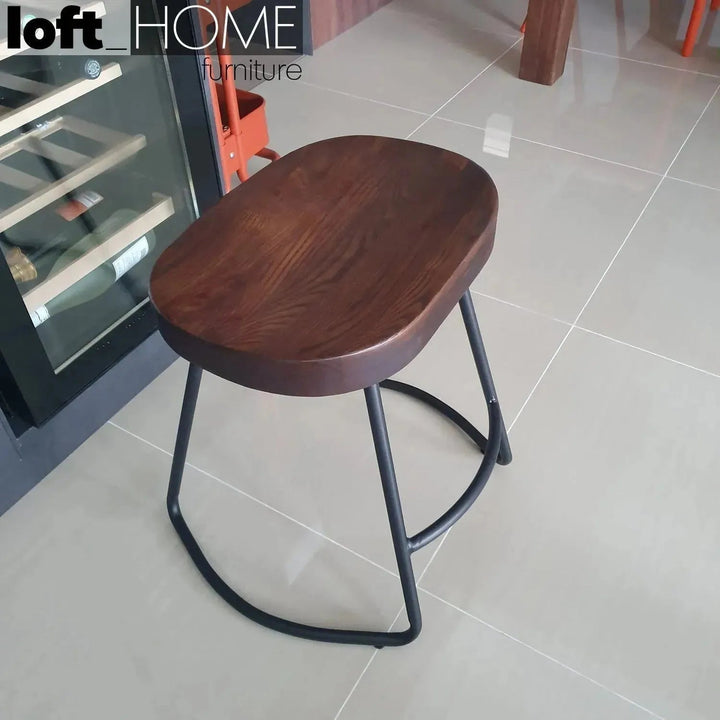 Industrial Elm Wood Dining Stool SANCTUM COUNTRY