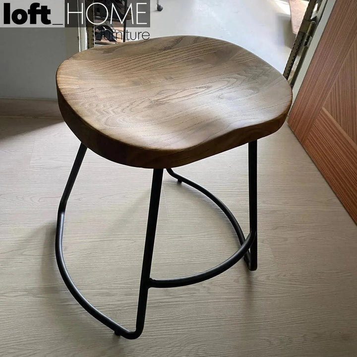 Industrial Elm Wood Dining Stool SANCTUM COUNTRY