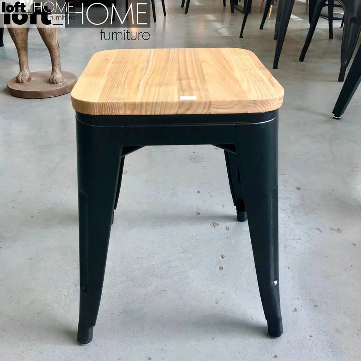 Industrial Elm Wood Dining Stool SANCTUM X