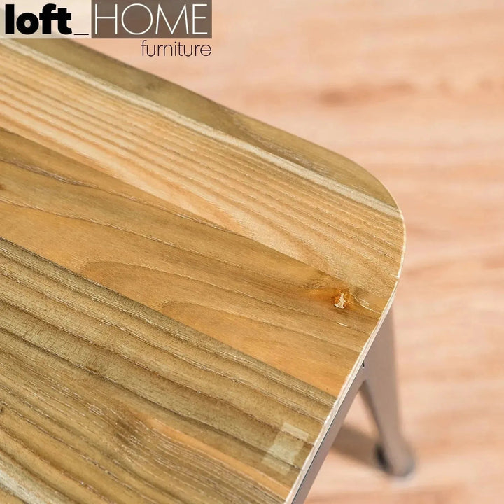 Industrial Elm Wood Dining Stool SANCTUM X