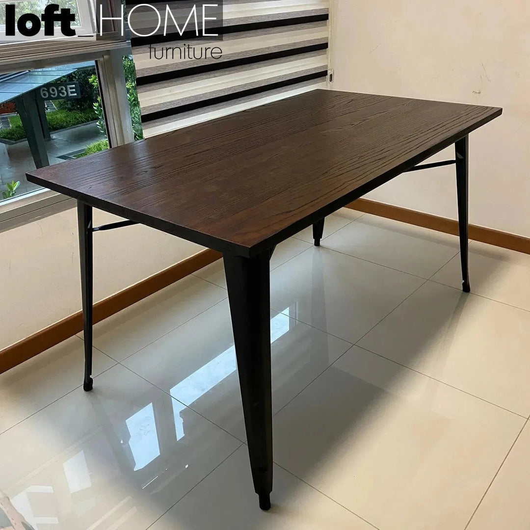 Industrial Elm Wood Dining Table SANCTUM X