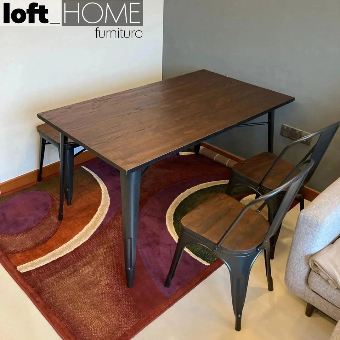 Industrial Elm Wood Dining Table SANCTUM X