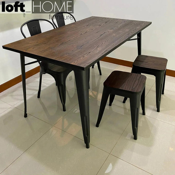 Industrial Elm Wood Dining Table SANCTUM X