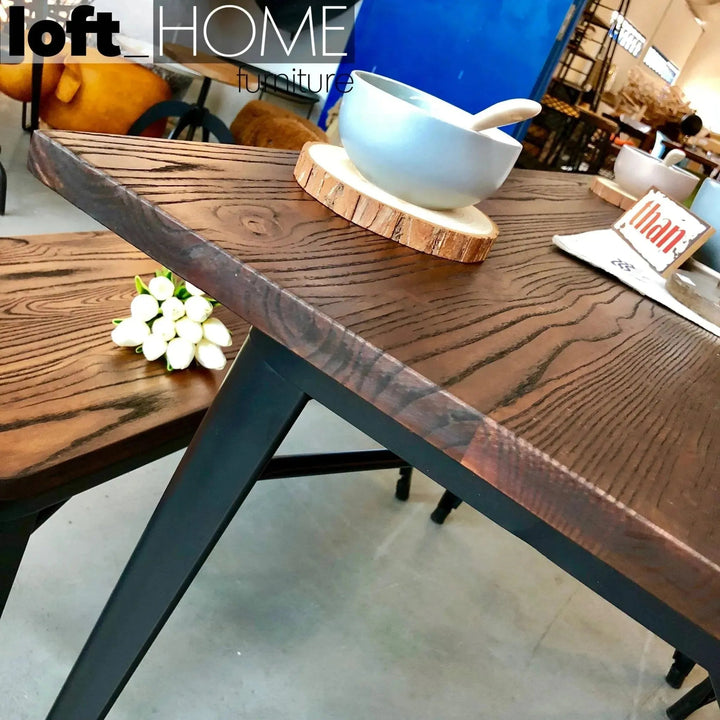 Industrial Elm Wood Dining Table SANCTUM X