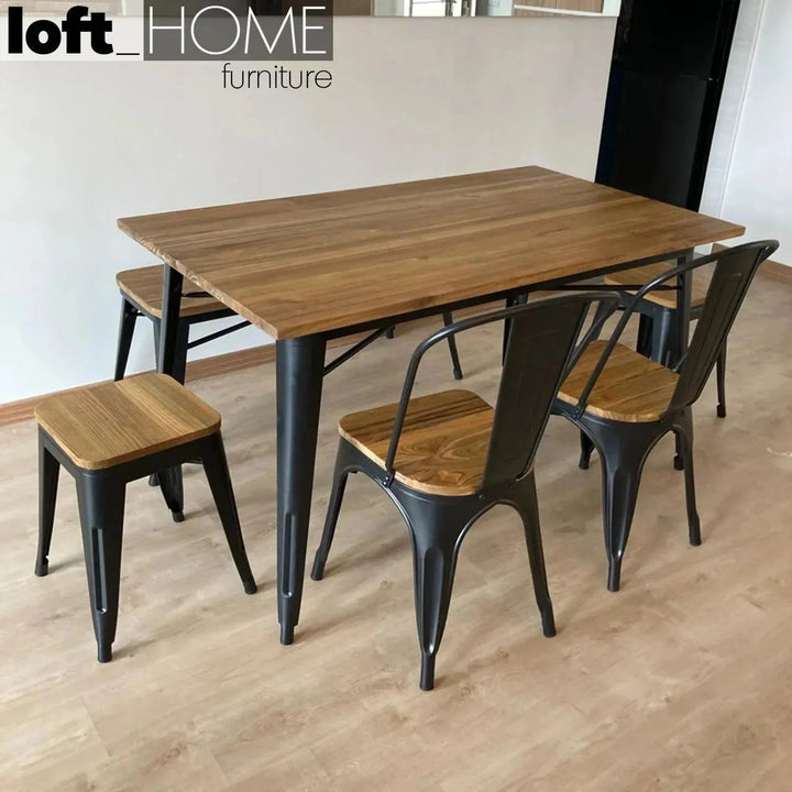 Industrial Elm Wood Dining Table SANCTUM X