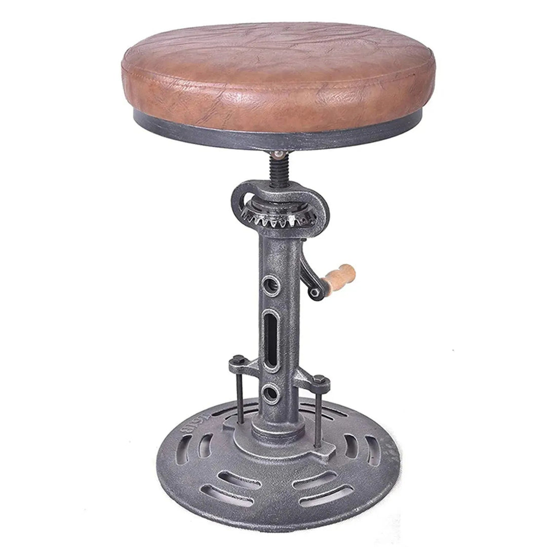 Industrial Leather Height Adjustable Stool GEAR