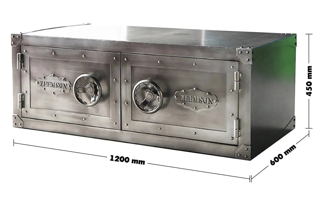 Industrial Metal Coffee Table HATCH WHEEL