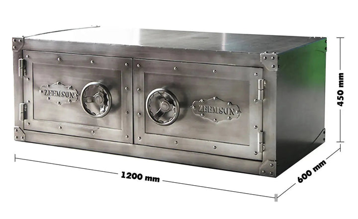 Industrial Metal Coffee Table HATCH WHEEL