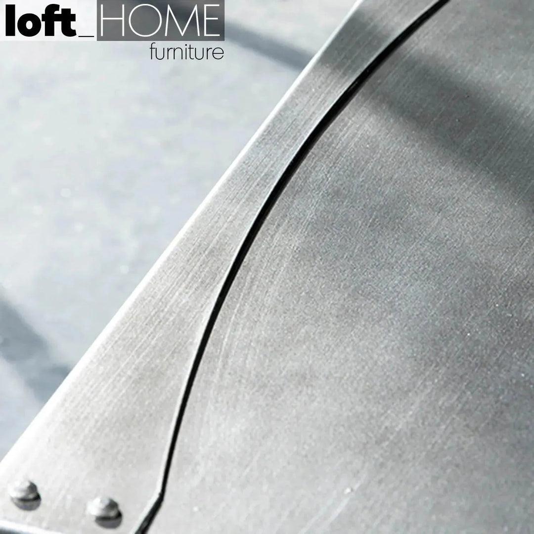 Industrial metal coffee table hatch wheel in still life.