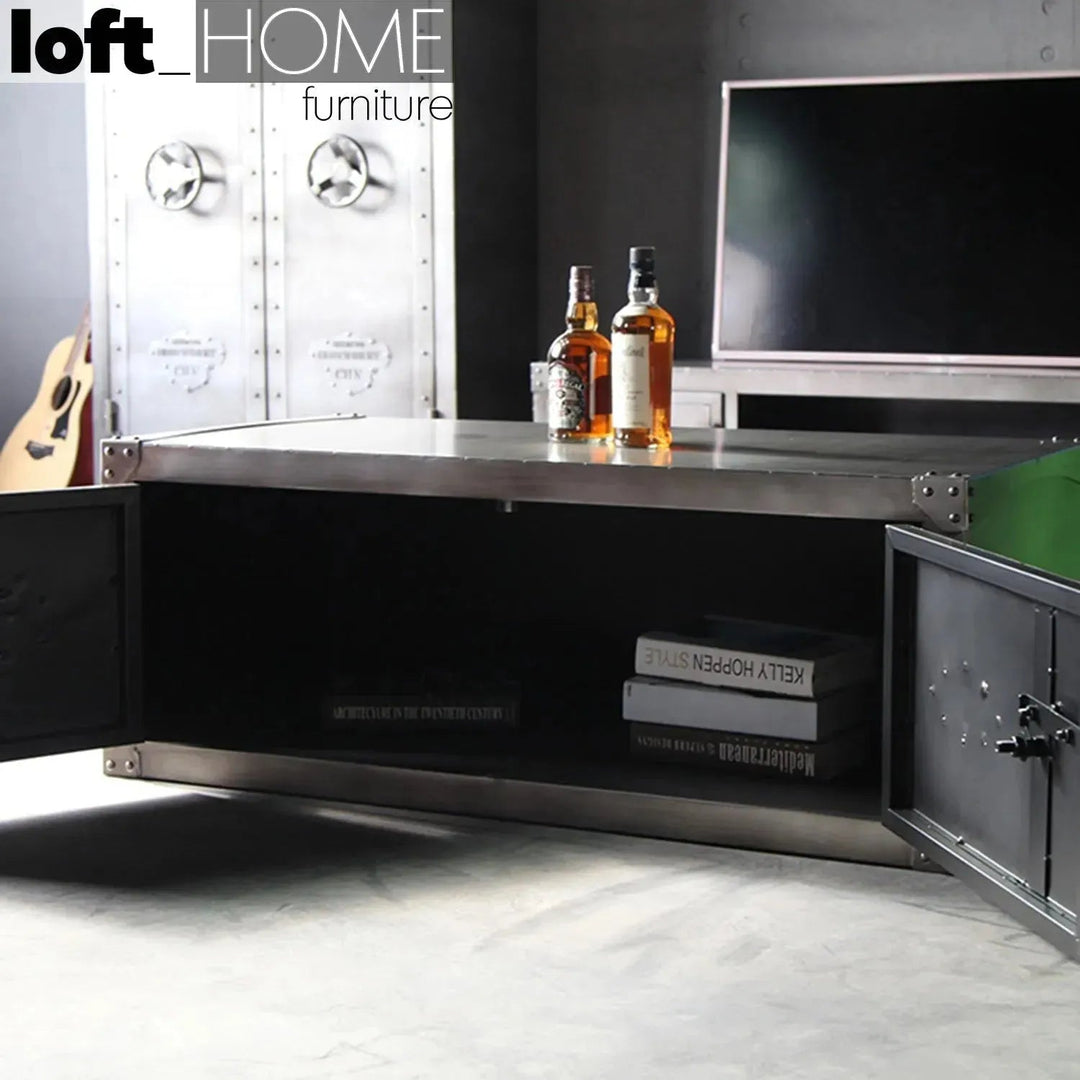 Industrial Metal Coffee Table HATCH WHEEL