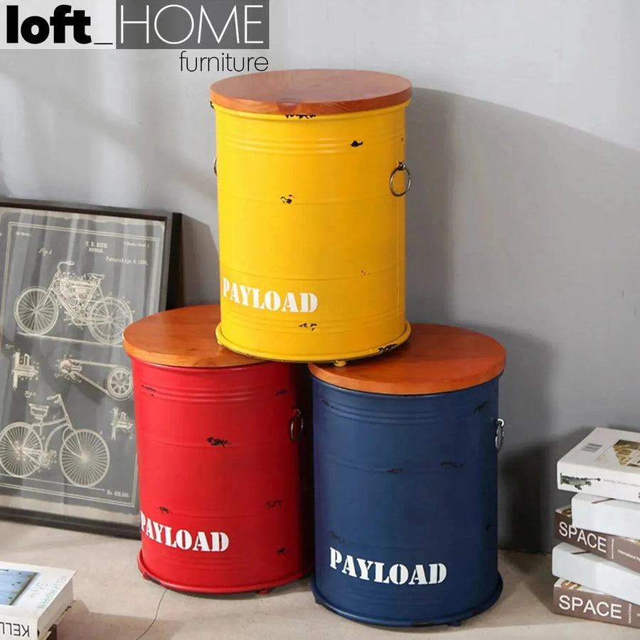Industrial Metal Side Table CONTAINER ROUND