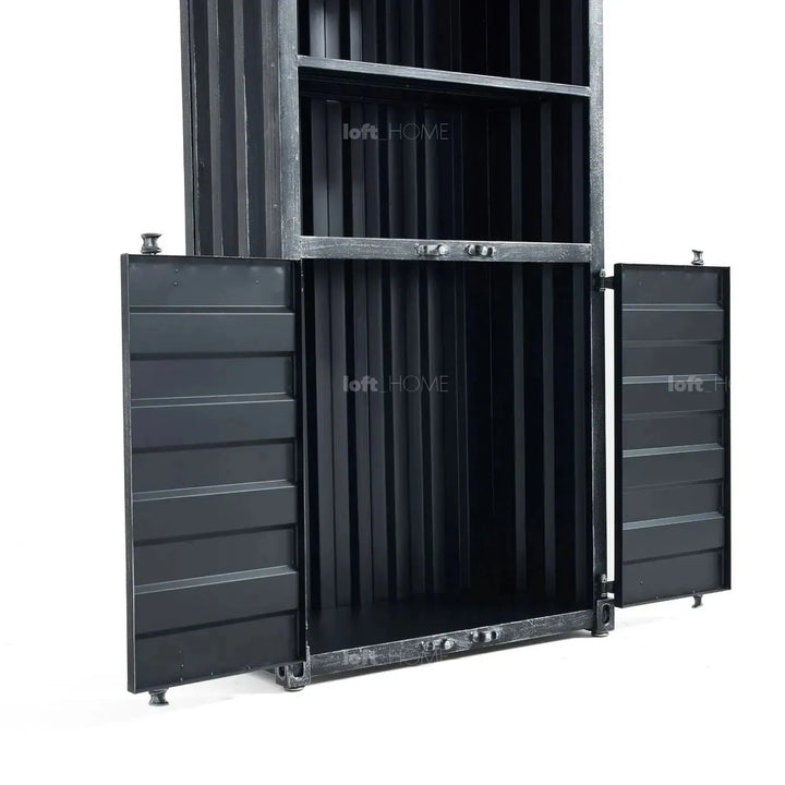 Industrial metal storage bookshelf container situational feels.