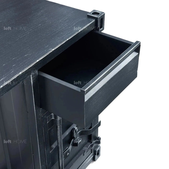 Industrial metal study table container layered structure.