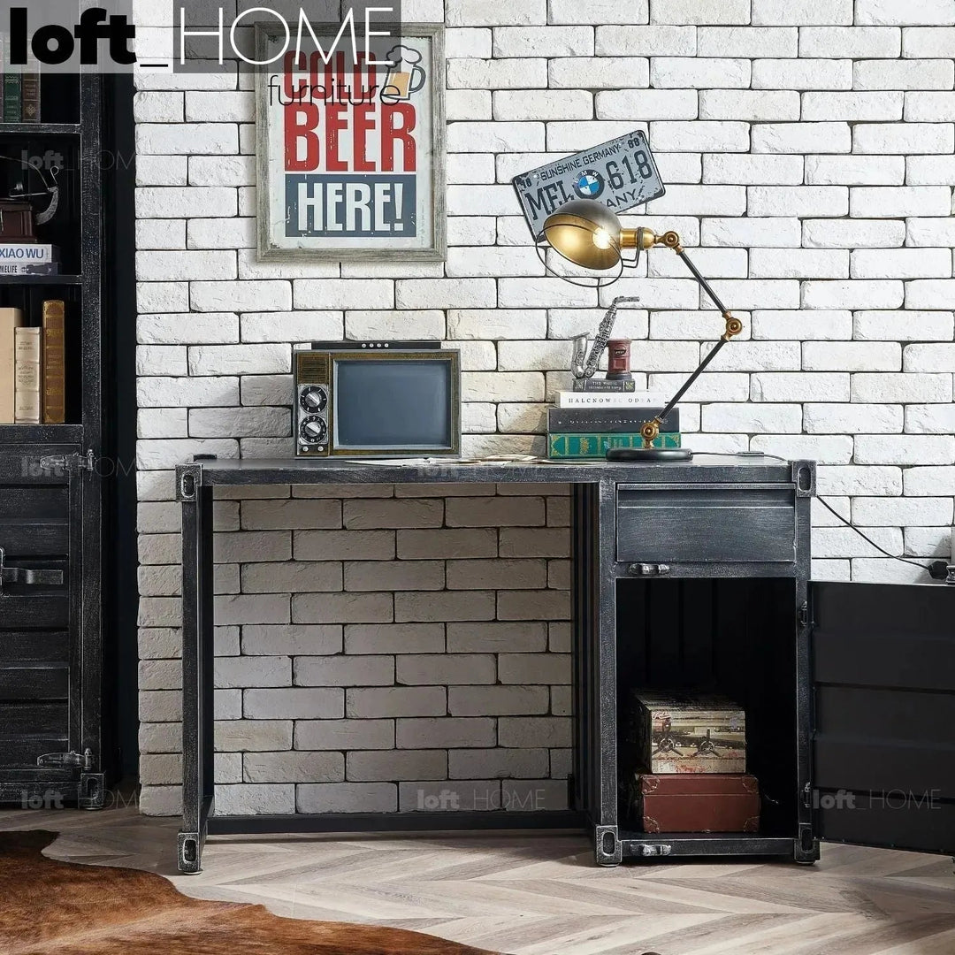 Industrial Metal Study Table CONTAINER