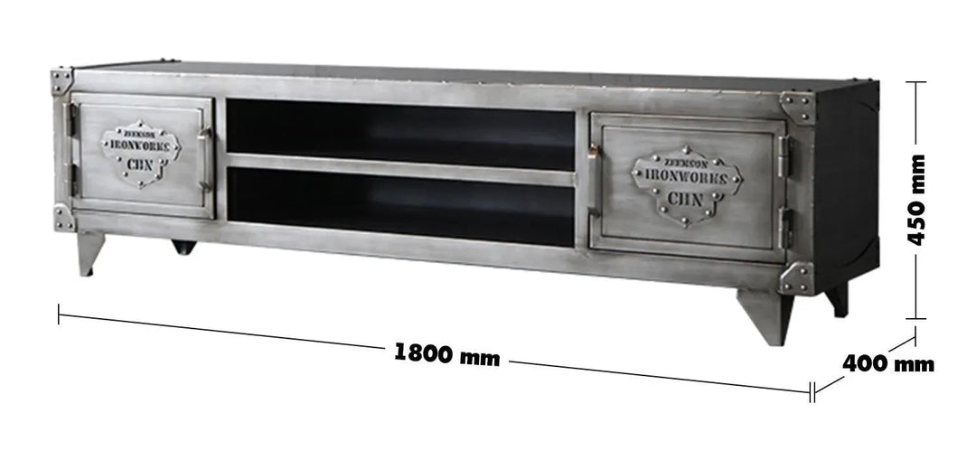 Industrial Metal TV Console HATCH WHEEL