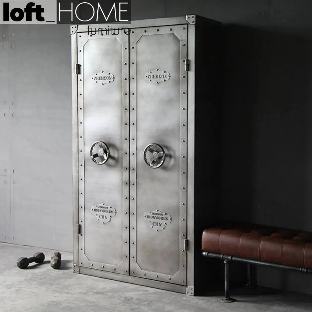 Industrial Metal Wardrobe HATCH WHEEL DOUBLE