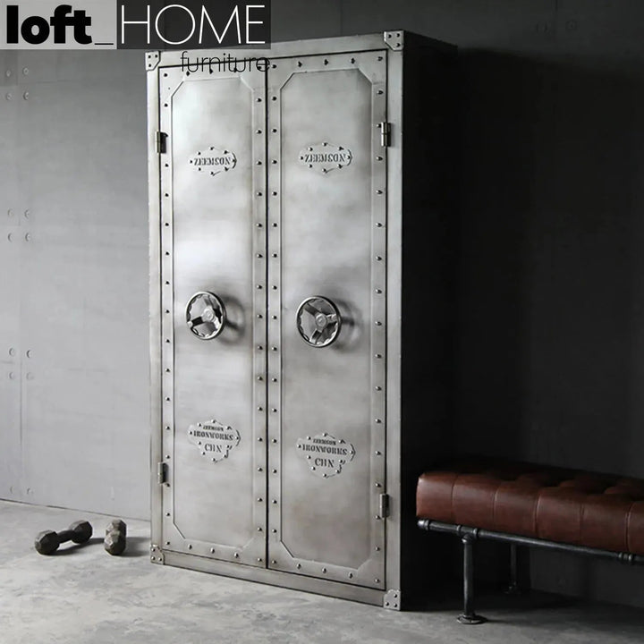 Industrial Metal Wardrobe HATCH WHEEL DOUBLE