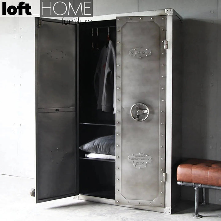 Industrial Metal Wardrobe HATCH WHEEL DOUBLE