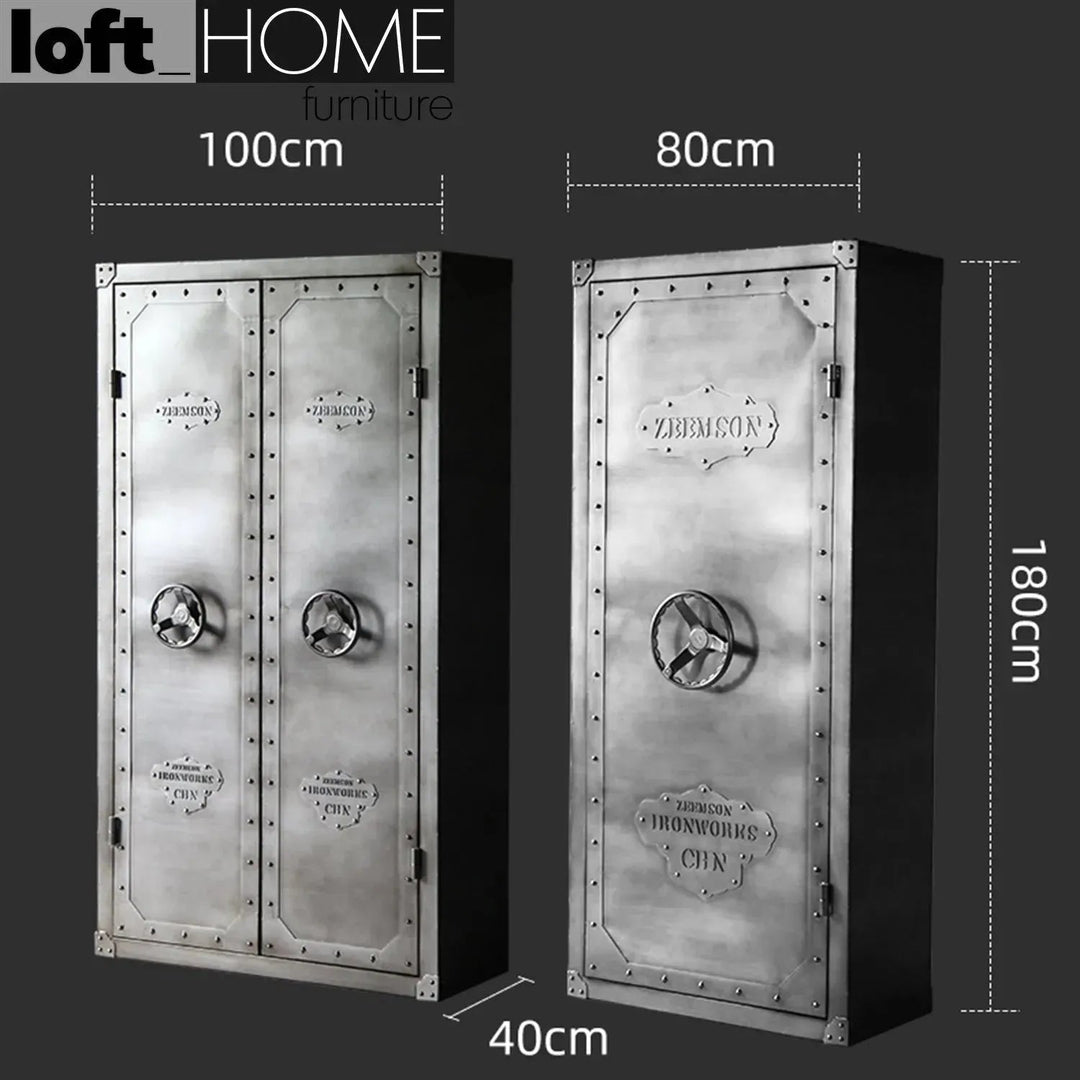 Industrial Metal Wardrobe HATCH WHEEL DOUBLE