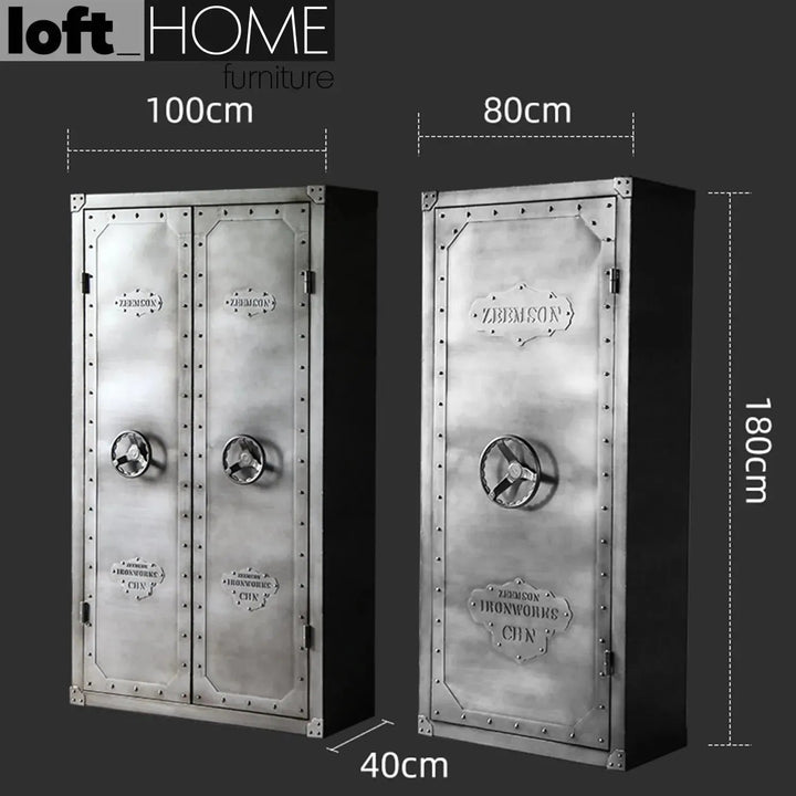Industrial Metal Wardrobe HATCH WHEEL DOUBLE