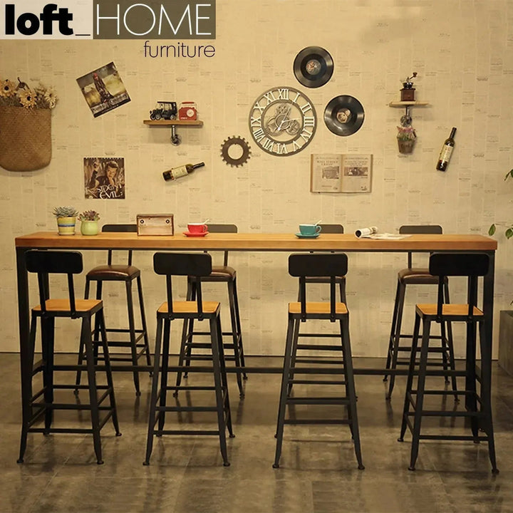 Industrial Pine Wood Bar Table STARBUCK