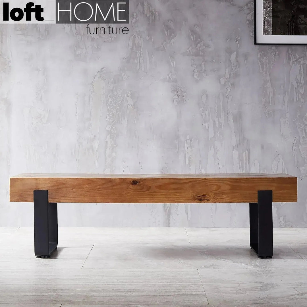 Rustic Pine Wood Dining Bench NOER