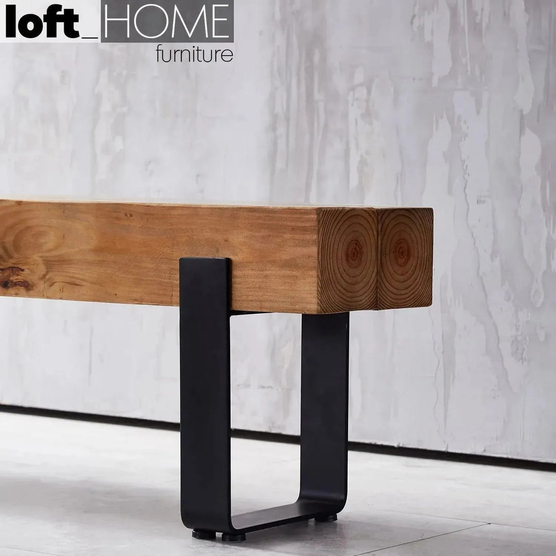 Rustic Pine Wood Dining Bench NOER