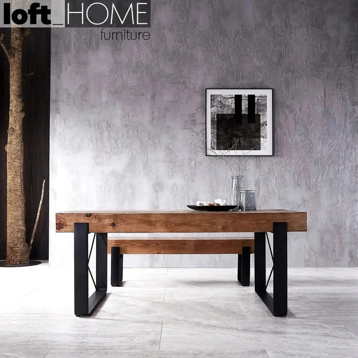 Rustic Pine Wood Dining Bench NOER