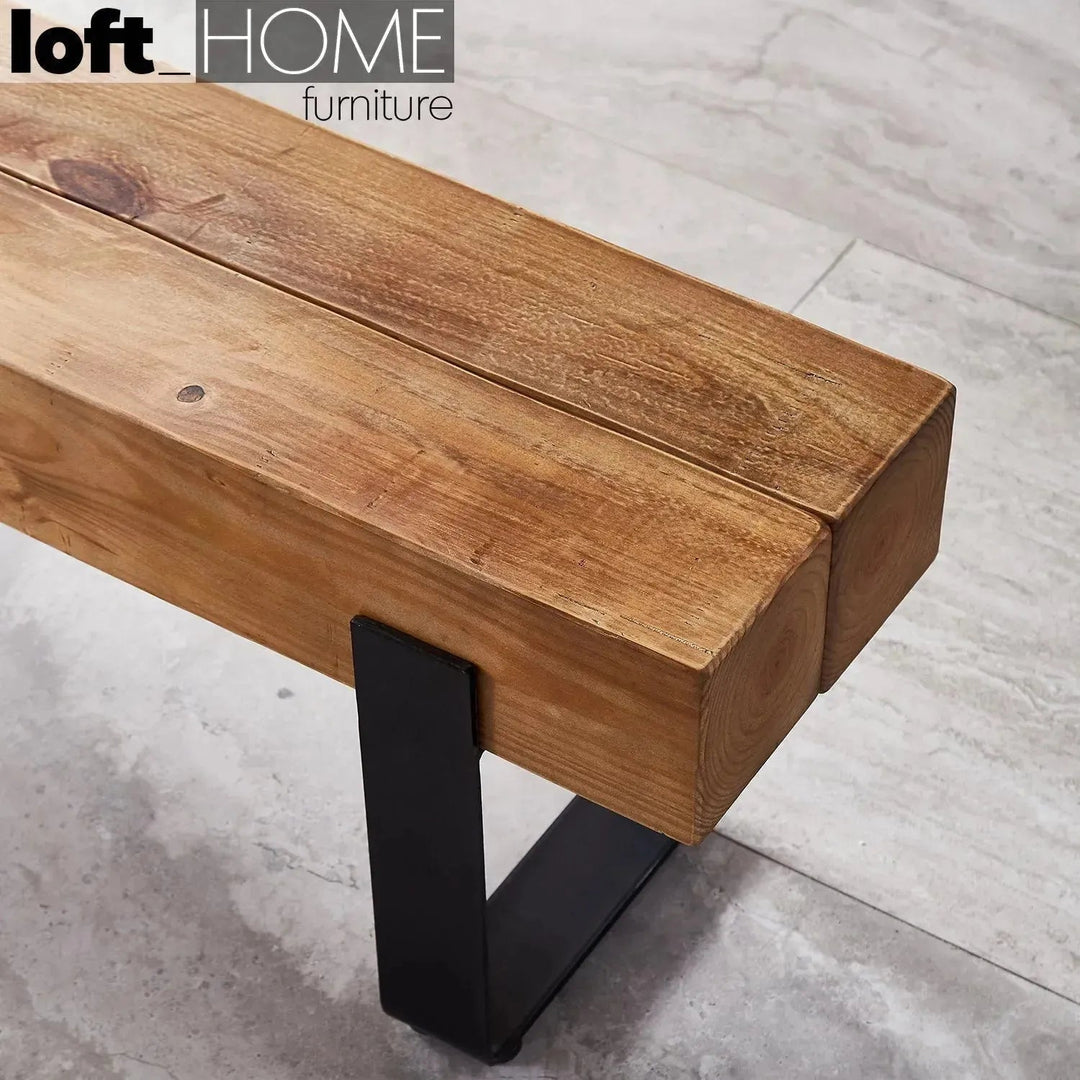 Rustic Pine Wood Dining Bench NOER