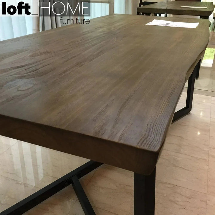 Industrial Pine Wood Live Edge Dining Table DESIGNER