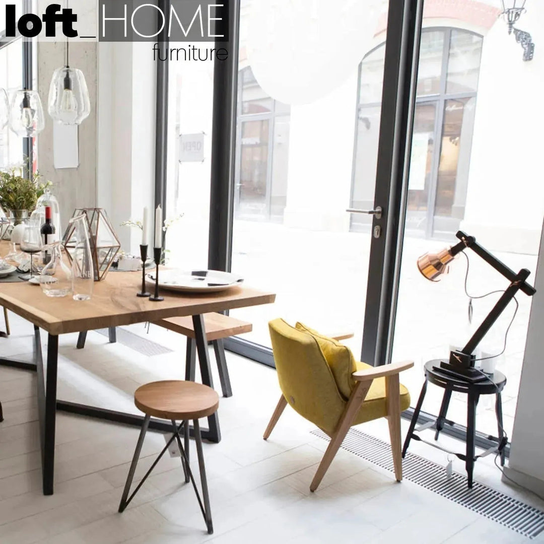 Industrial Pine Wood Live Edge Dining Table DESIGNER