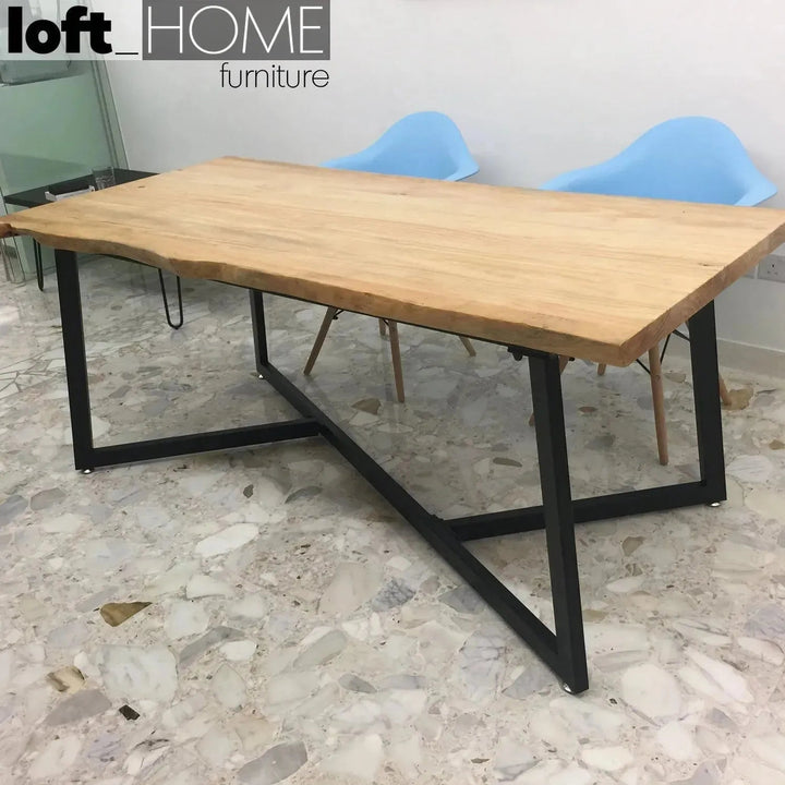 Industrial Pine Wood Live Edge Dining Table DESIGNER