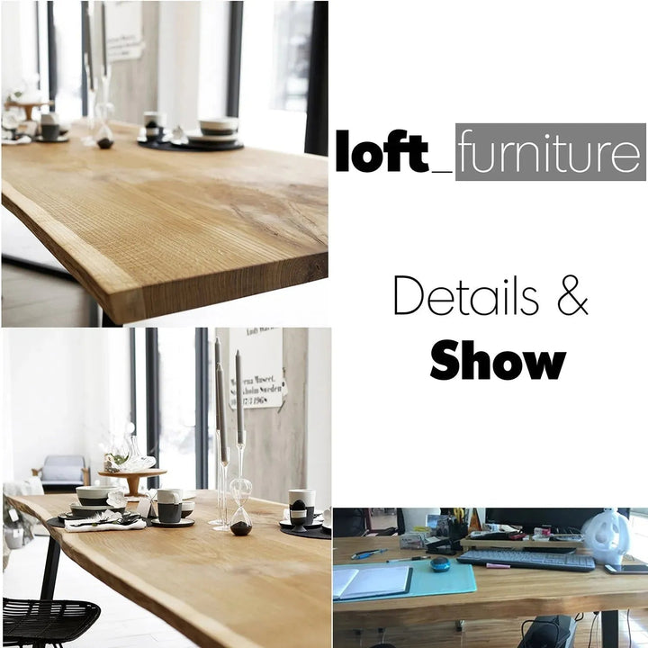 Industrial Pine Wood Live Edge Dining Table DESIGNER